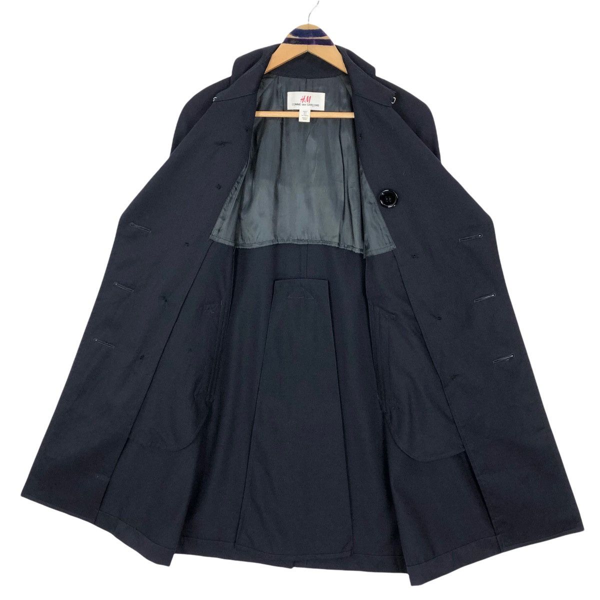 Comme Des Garçons X H&M Trench Coat Cotton Double Breasted - 9