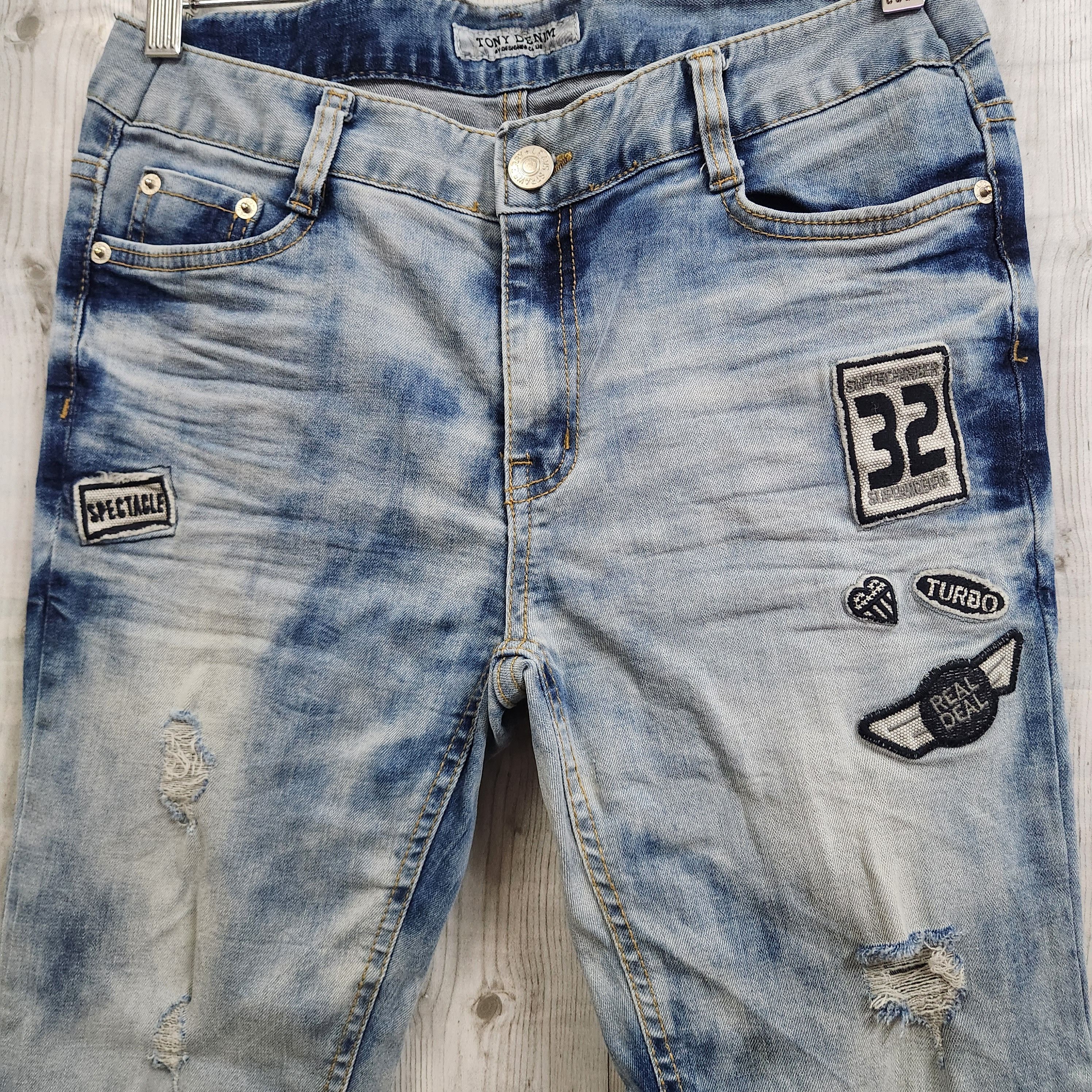 Tony Distressed Denim Japan Acid Washed Jeans - 16