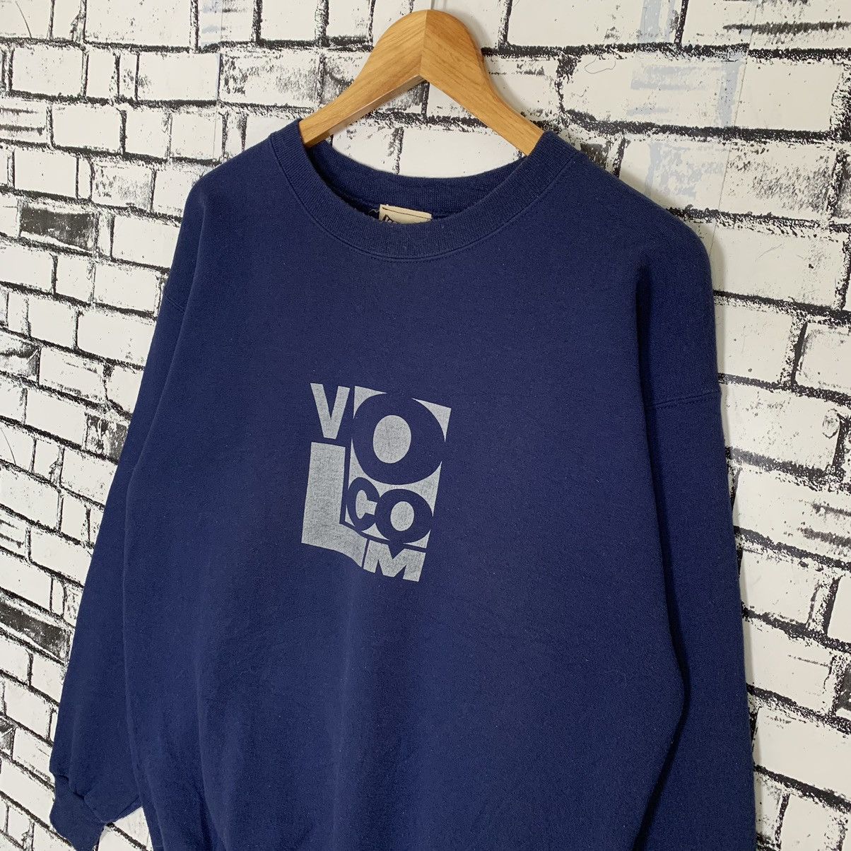 Vintage Volcom Sweatshirt Navy Blue - 3