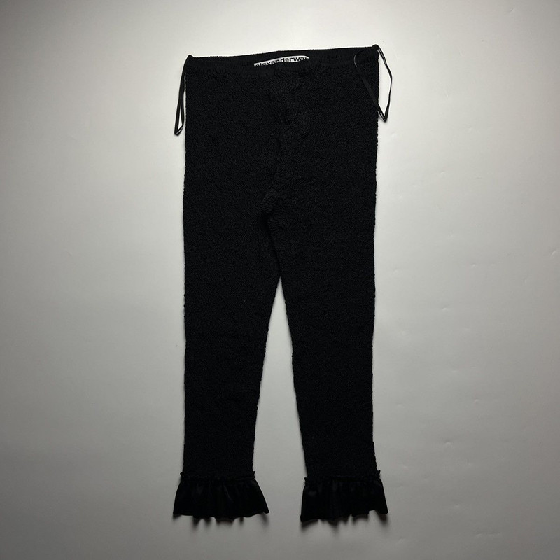 Alexander Wang Ruched Ruffle-Trim Leggings - 1