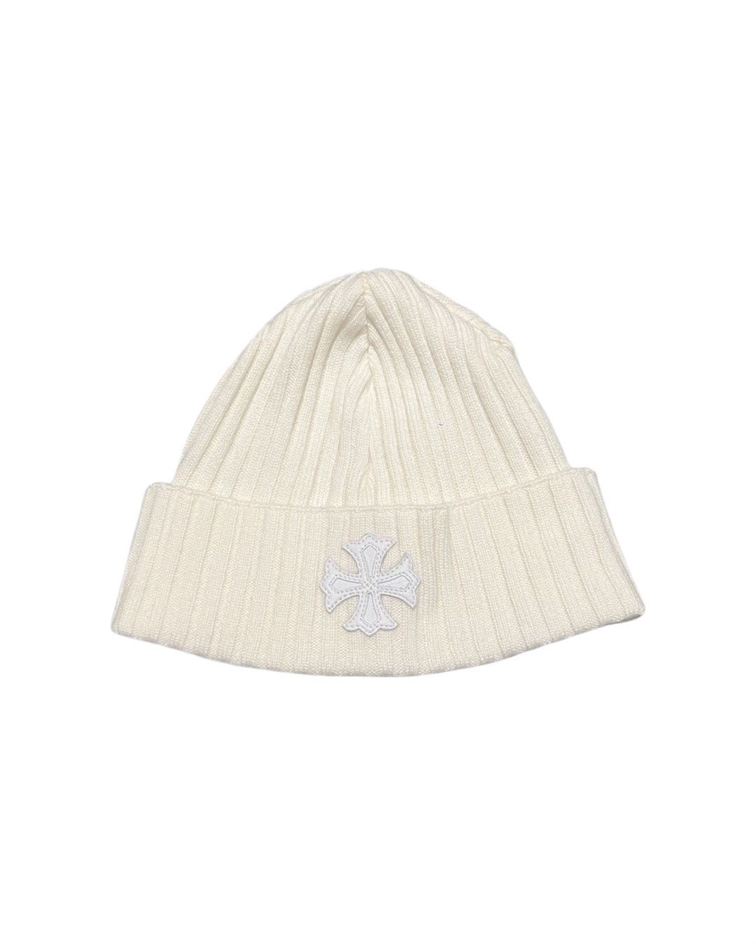 Cashmere leather plus cross patch beanie - 1