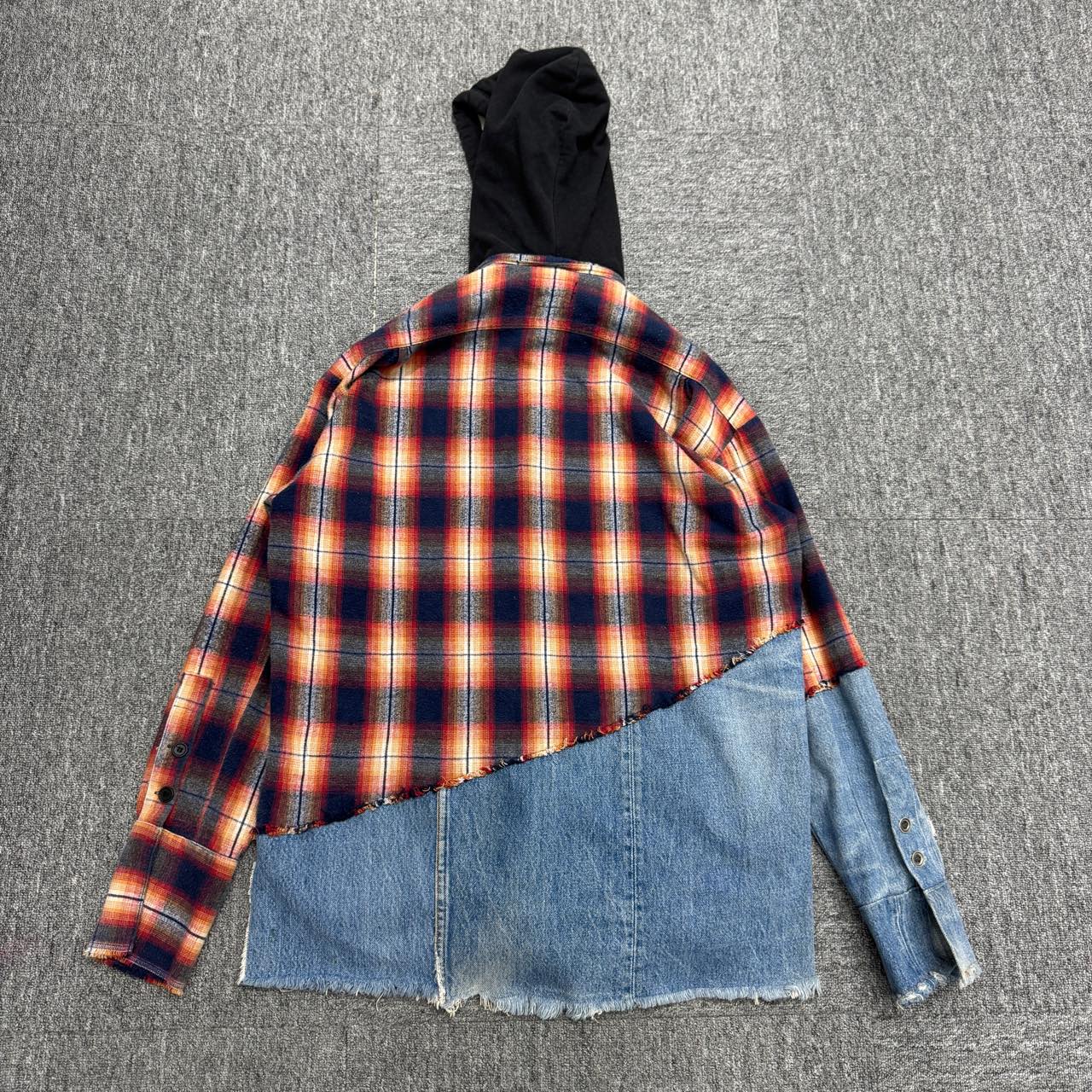 GREG LAUREN Panelled hooded sweatshirt - 2