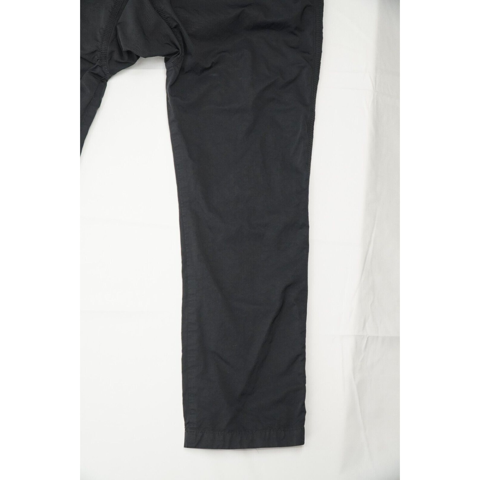 Black Lounge Pants Elastic Drawstring Drop Crotch Large - 5