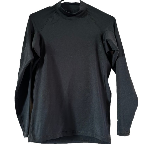 Patagonia Long Sleeve Outdoor Shirt Mock Neck Pullover Raglan Dark Gray Medium - 1