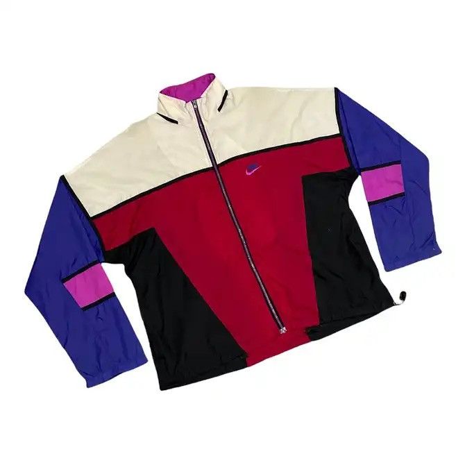 🔥VINTAGE 80s NIKE SWOOSH COLOURBLOCK JACKET WINDBREAKER - 16