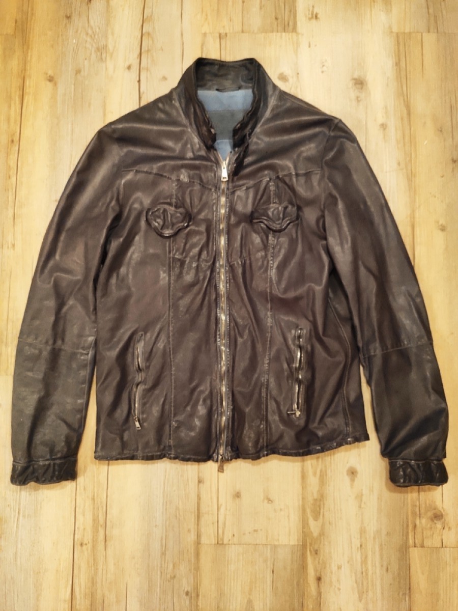 Giorgio Brato - Washed leather biker jacket.Like GUIDI or Julius - 1