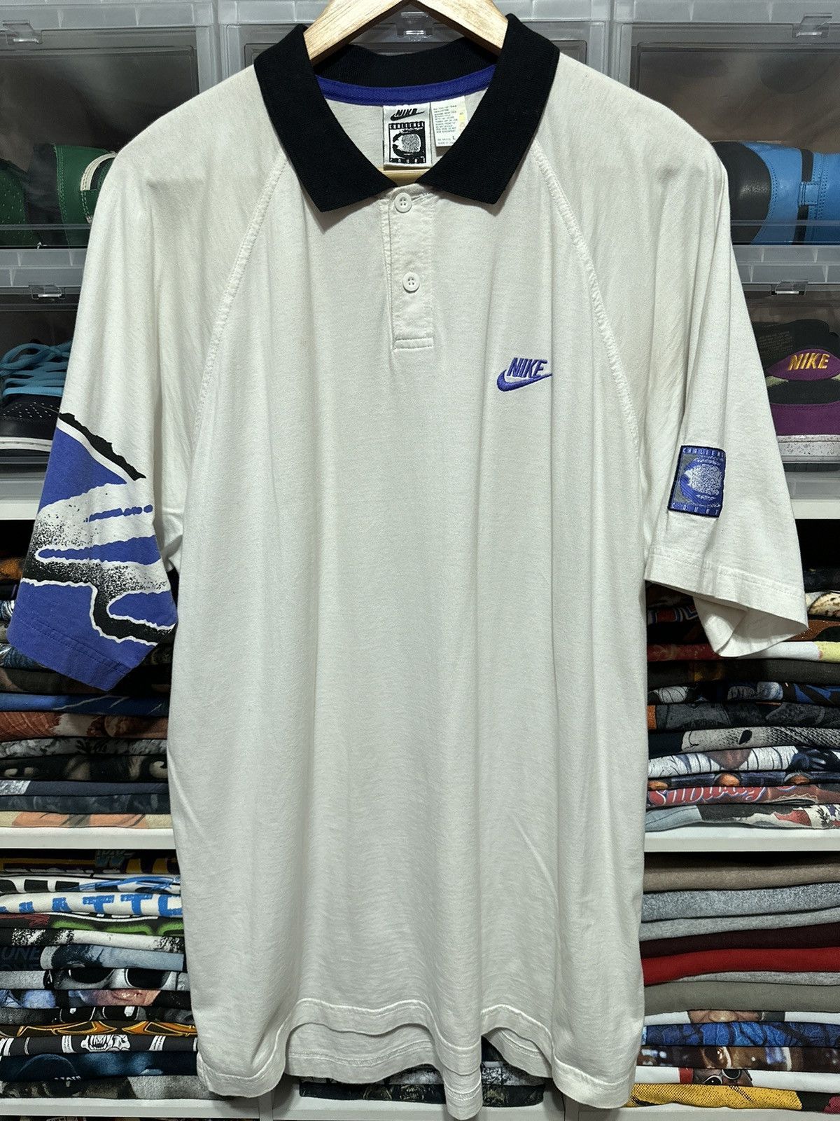 Vintage Nike Challenge Court Andre Agassi Polo Shirt LARGE - 1