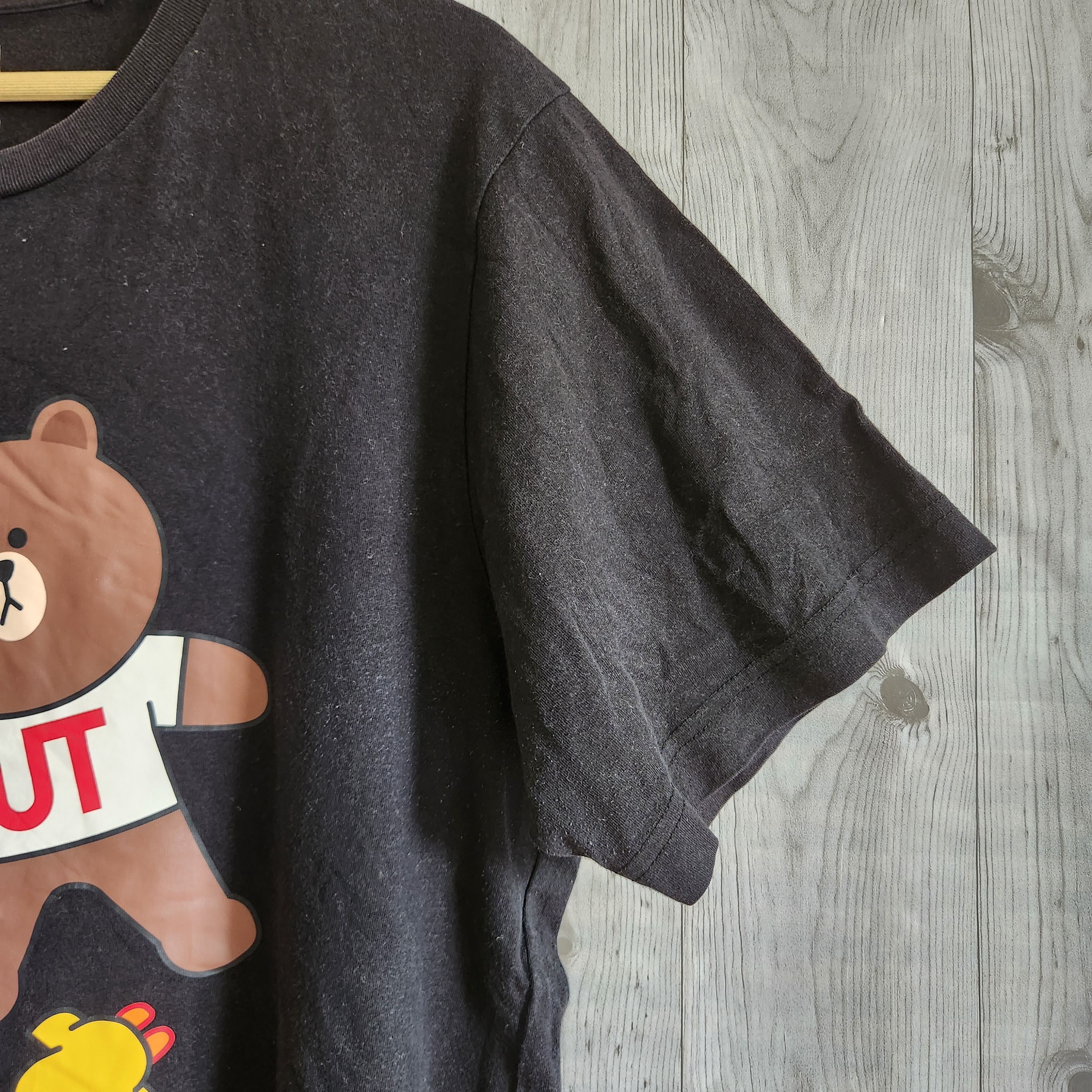 Uniqlo X Line Friends Mascots Black Tees - 15