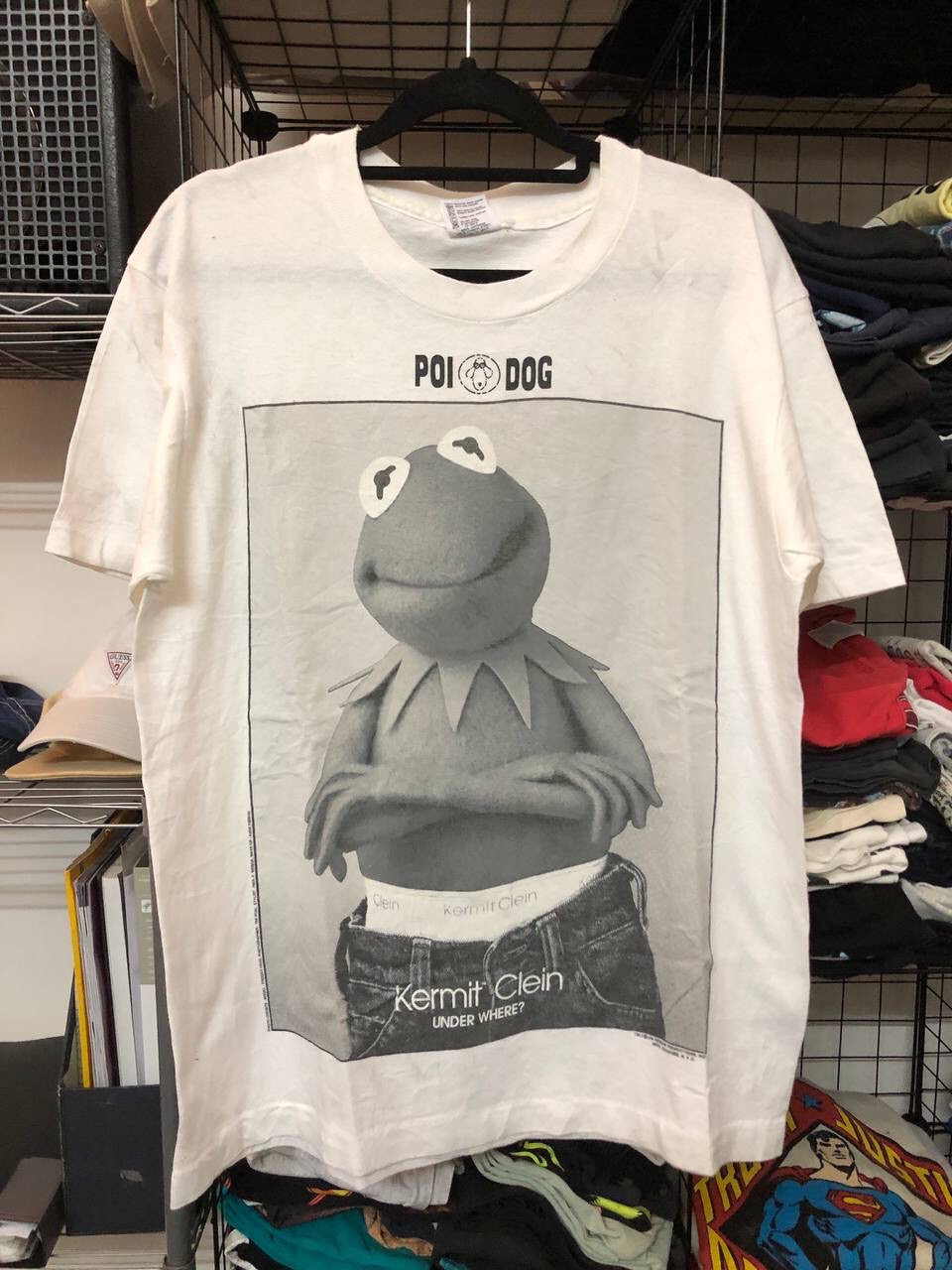 Calvin Klein - Vintage Kermit Clein Calvin Clein Under Where T-Shirt - 1