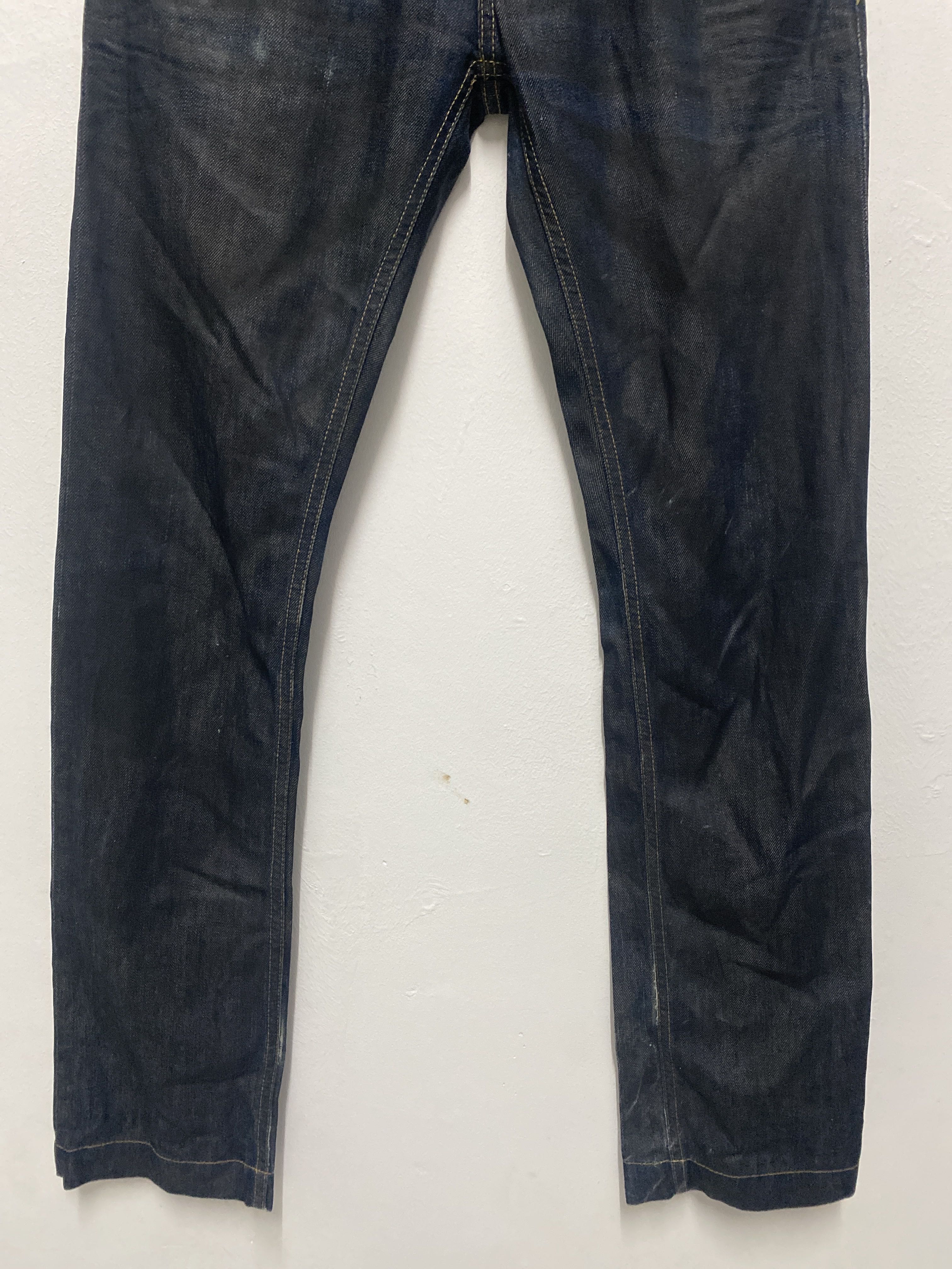 Black-Tag IT Italian Raw Denim Jeans with Zippered Back Pockets - Size 28 Made in Italy - 3