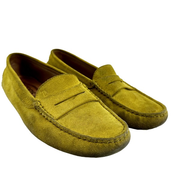 Tod's Gommino Bubble Suede Loafers Slip On Casual Comfort Yellow EU 38.5 US 8 - 2