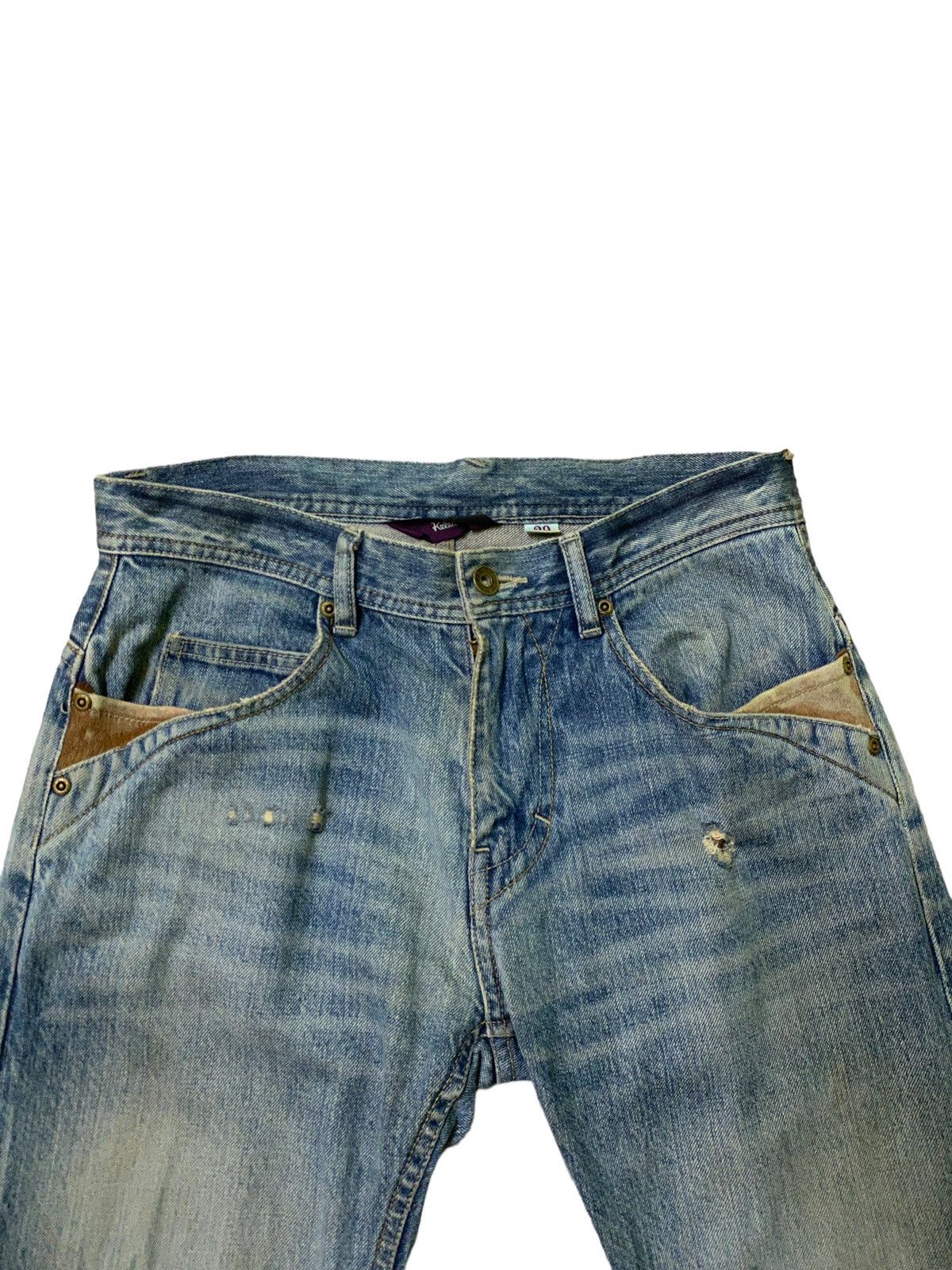 Vintage KELEN Selvedge Leather Pocket Denim Jeans - 3