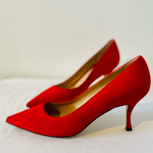 Stuart Weitzman lipstick Red Suede heels - 6