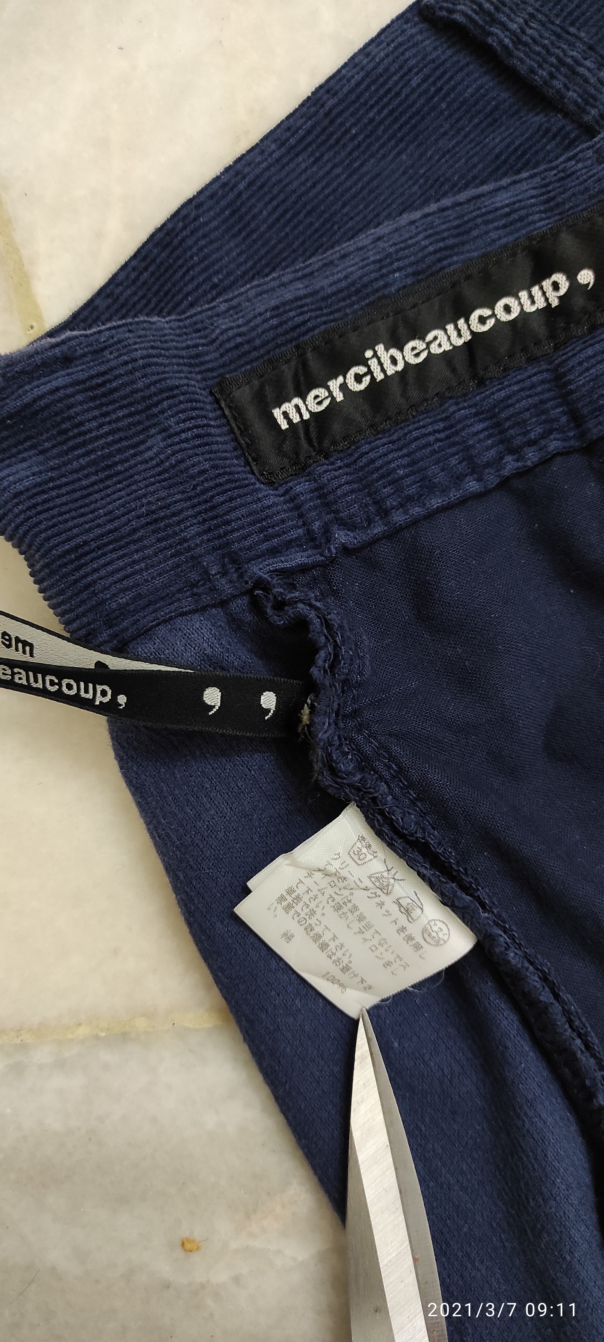 Mercibeaucoup - Velvet Navy drop crotch pants - 3