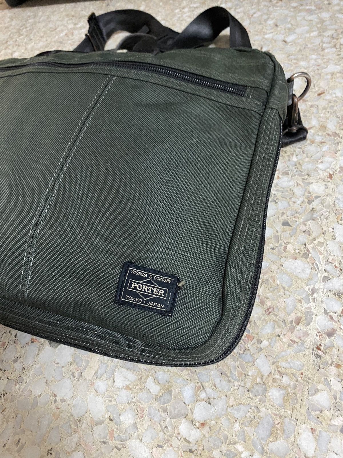 Porter Cordura Messenger Bag Green Army Made in Japan - 6