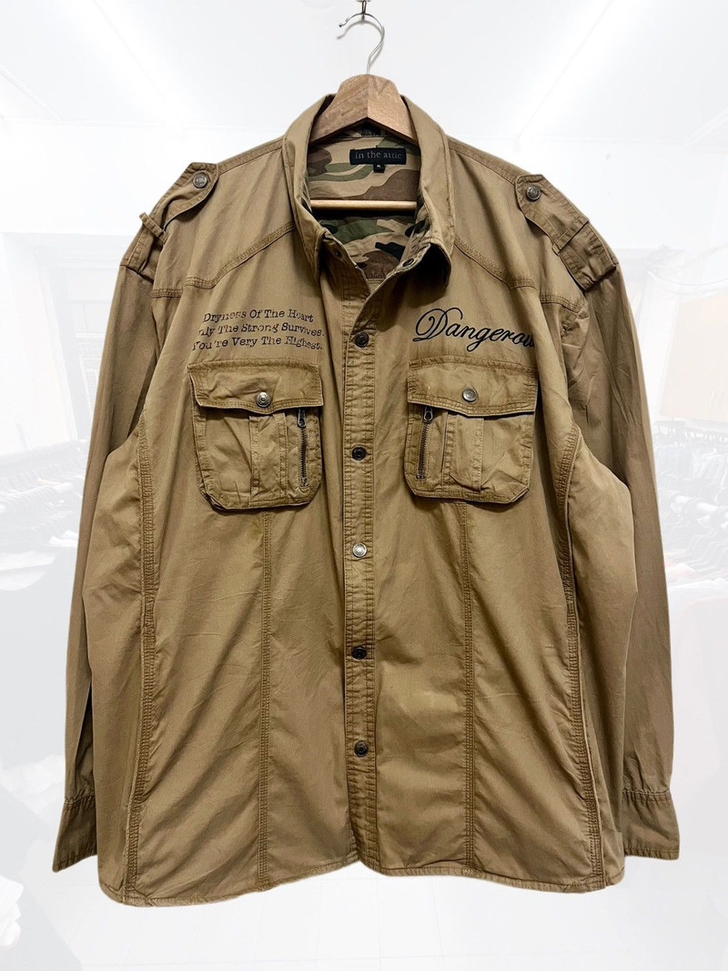 14th Addiction × In The Attic × Share Spirit Homme - Y2K In The Attic Western Military Workshirt Shirt - 1