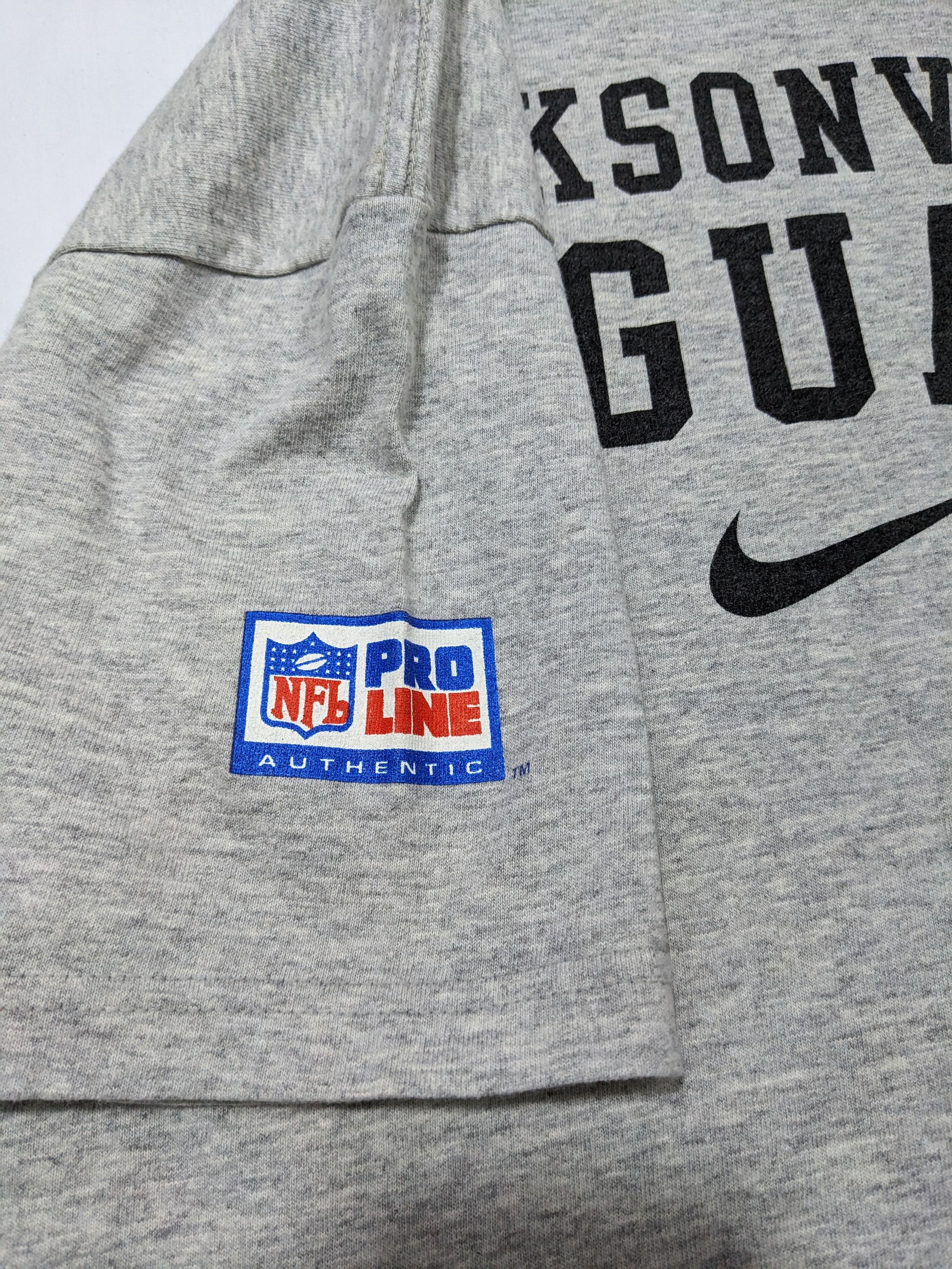 Vintage Nike USA 90s Jaguars Jacksonville NFL Gray T-shirt - 3
