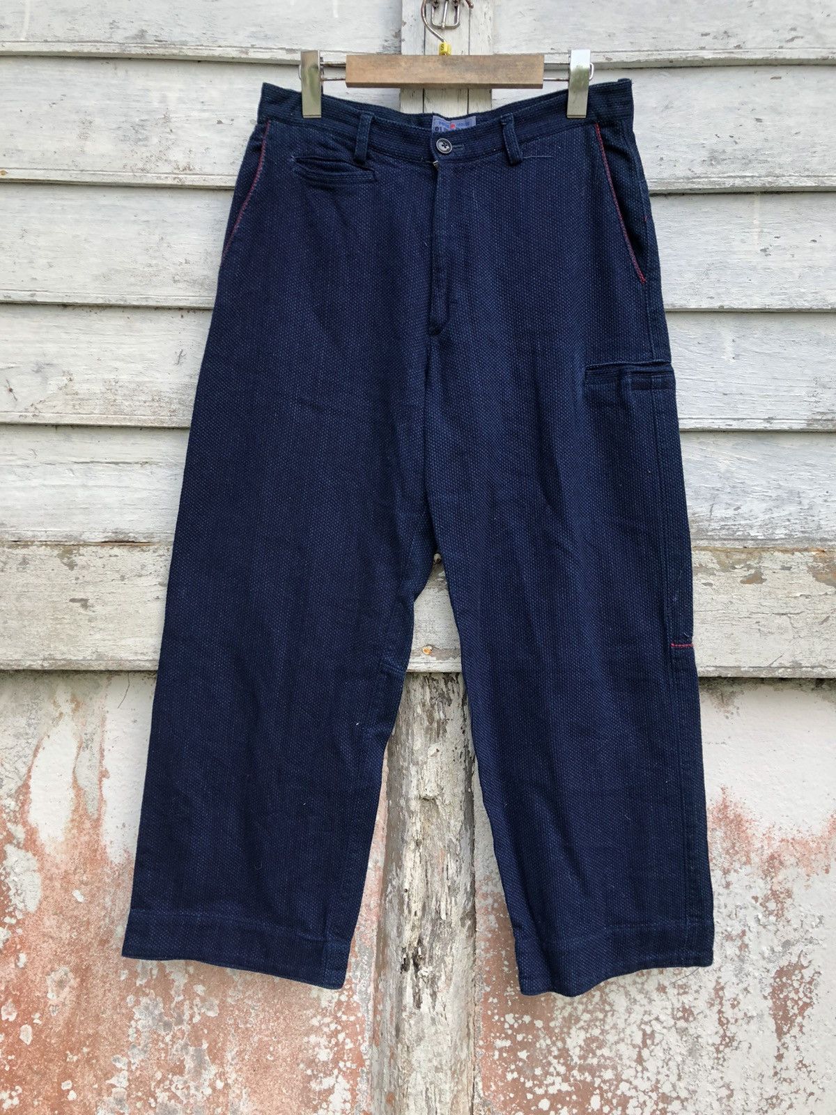 Blue Blue Pure Indigo Dyed Linen Work Pant - 1