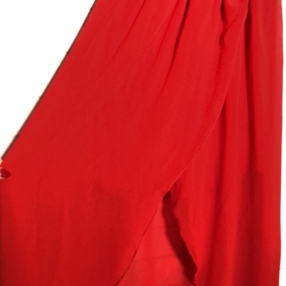 Publik Red Crossover Draped Dress - 6