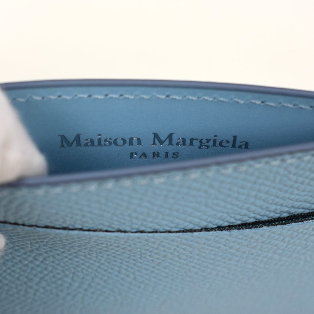 Maison Margiela Sky Blue Leather Card Holder Small - 5