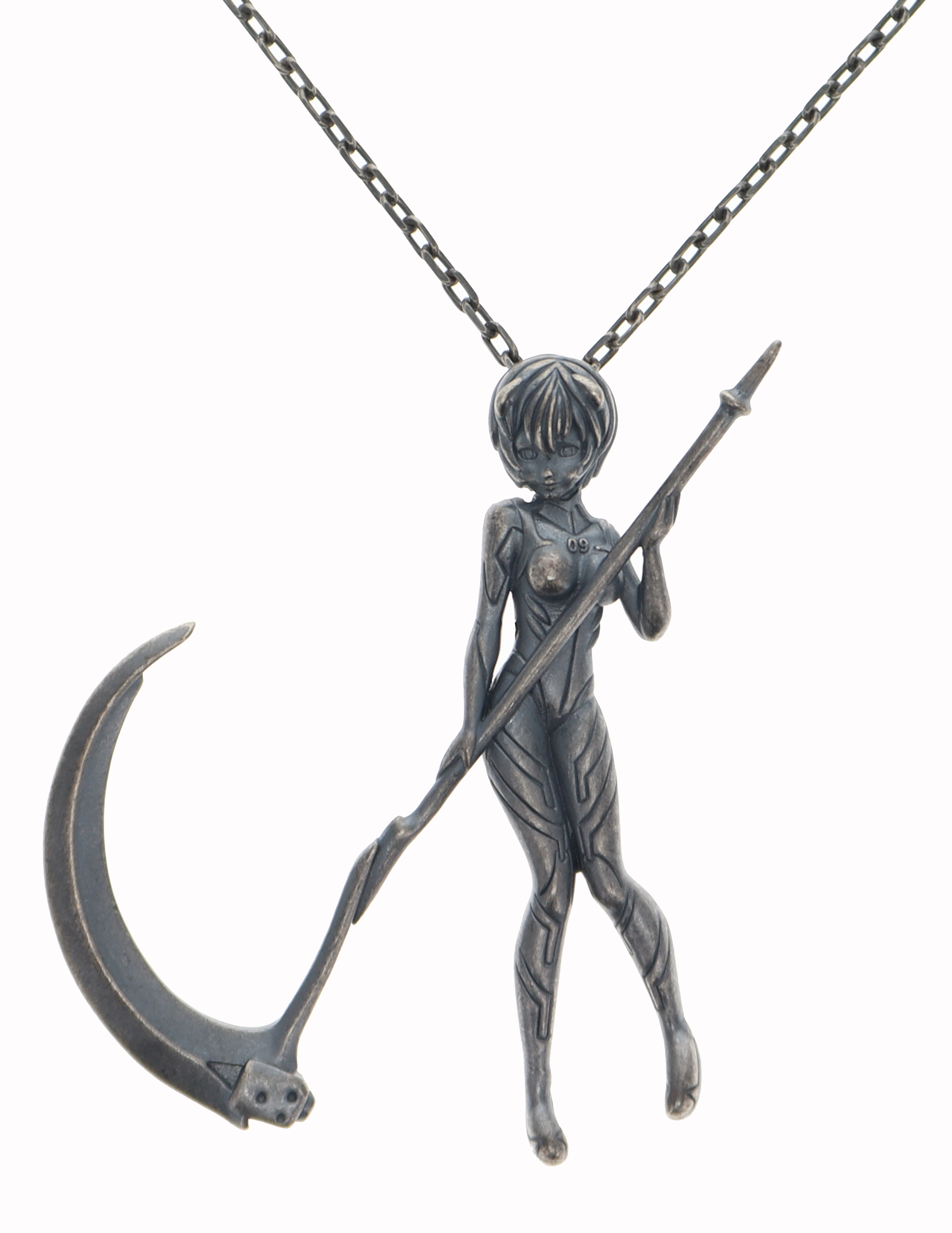 Rough Simmons Evangelion Silver Scythe Necklace - 1