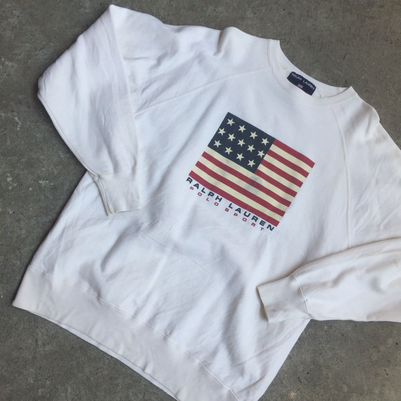 Polo Ralph Lauren - Vintage Polo sport ralph lauren USA flag logo sweater - 1