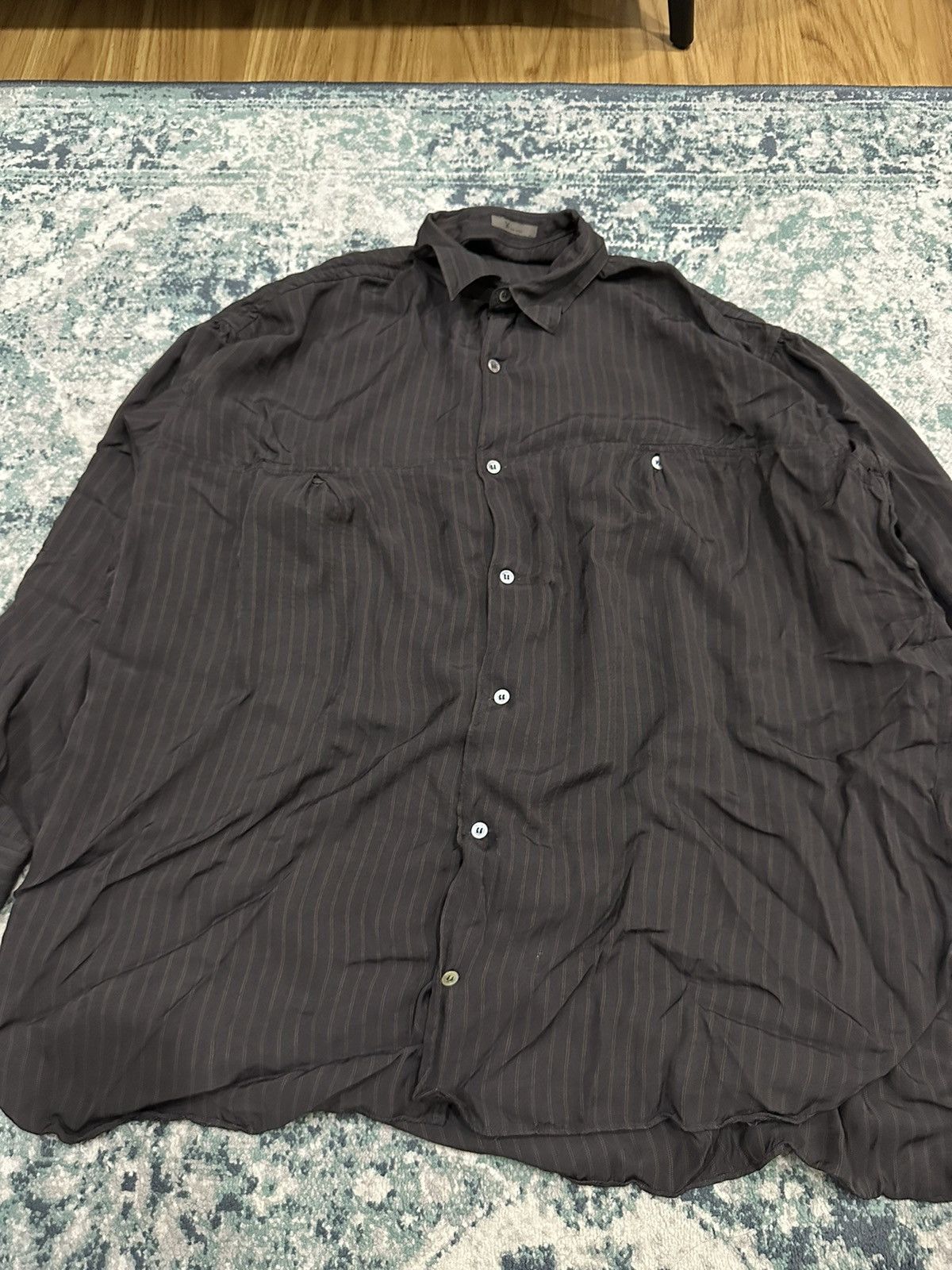 1990 - Y’s For Men Double Pocket Striped Rayon Shirt - 9