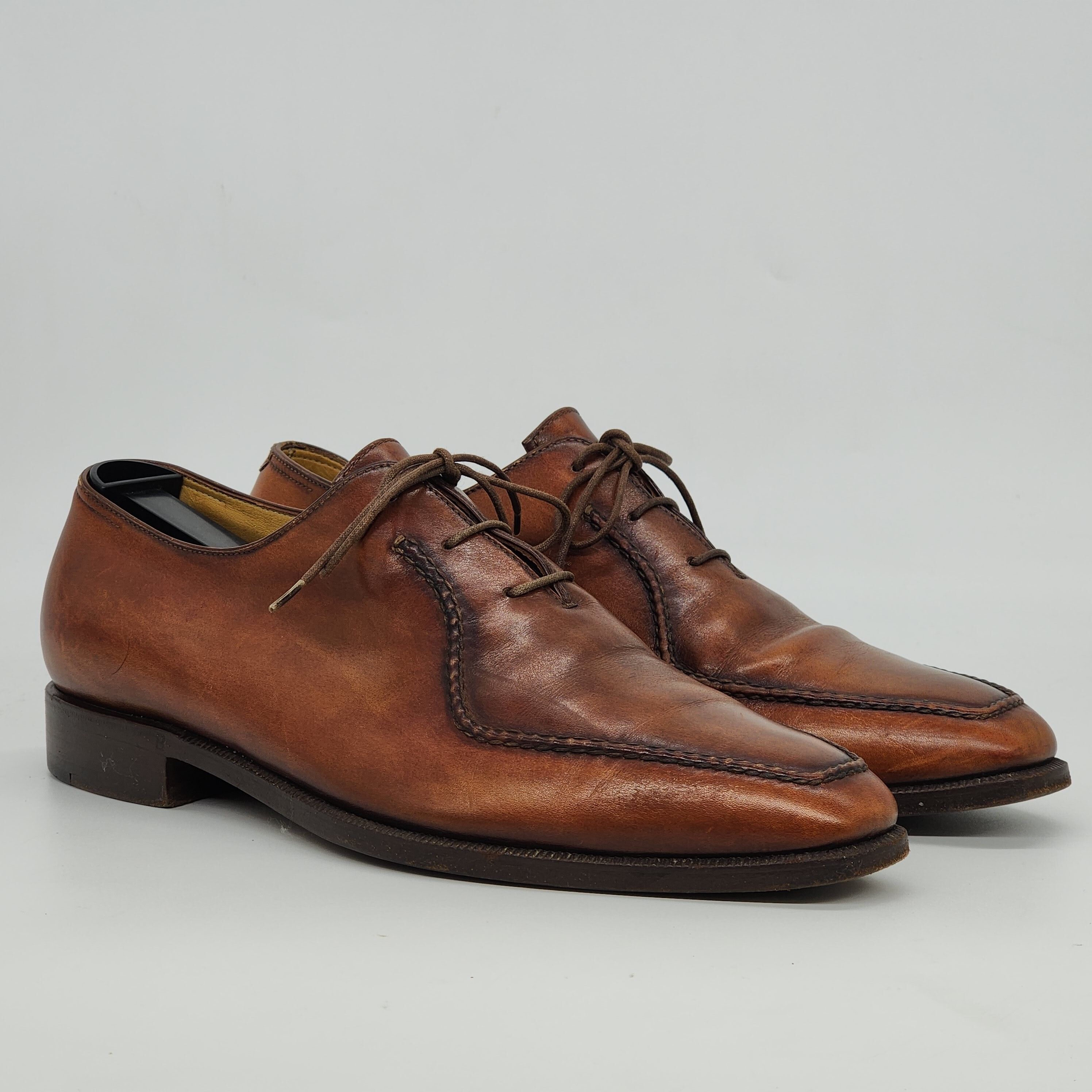 Berluti - Stitched Detail Leather Oxford Shoes - 1