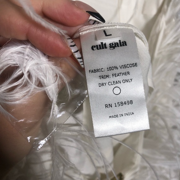 Cult Gaia Valé Ostrich Feather Halter Mini Dress - 13