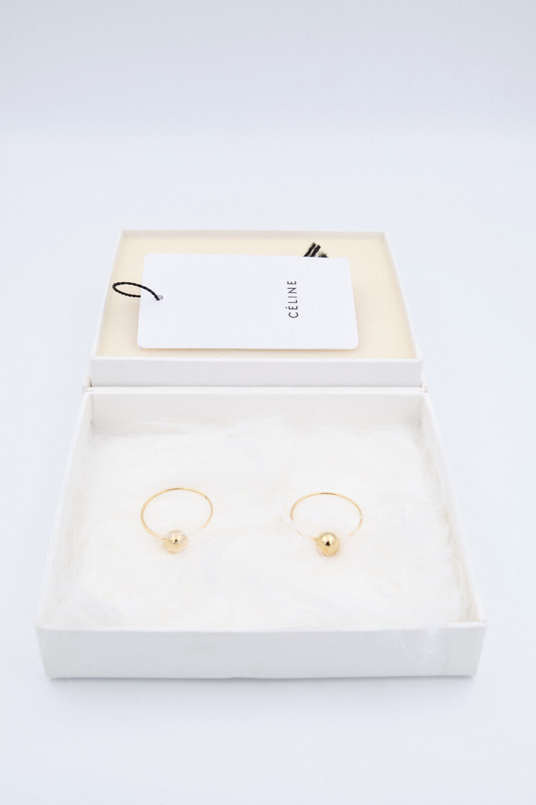 Brand New With Tags Celine By Phoebe Philo Small Hoops in Brass with Gold finish - 7