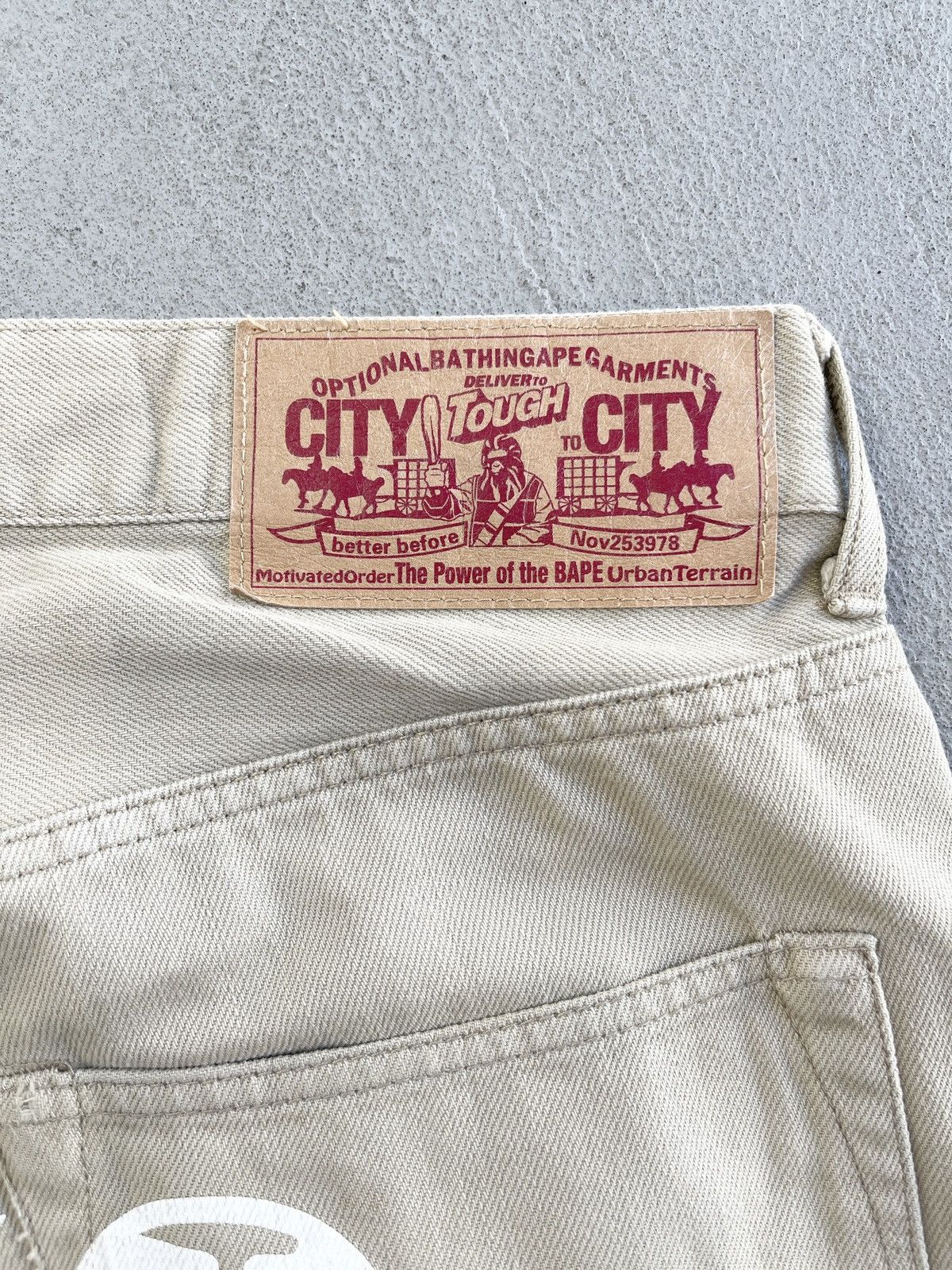 Bape Archival Logos Khaki Jeans - 4