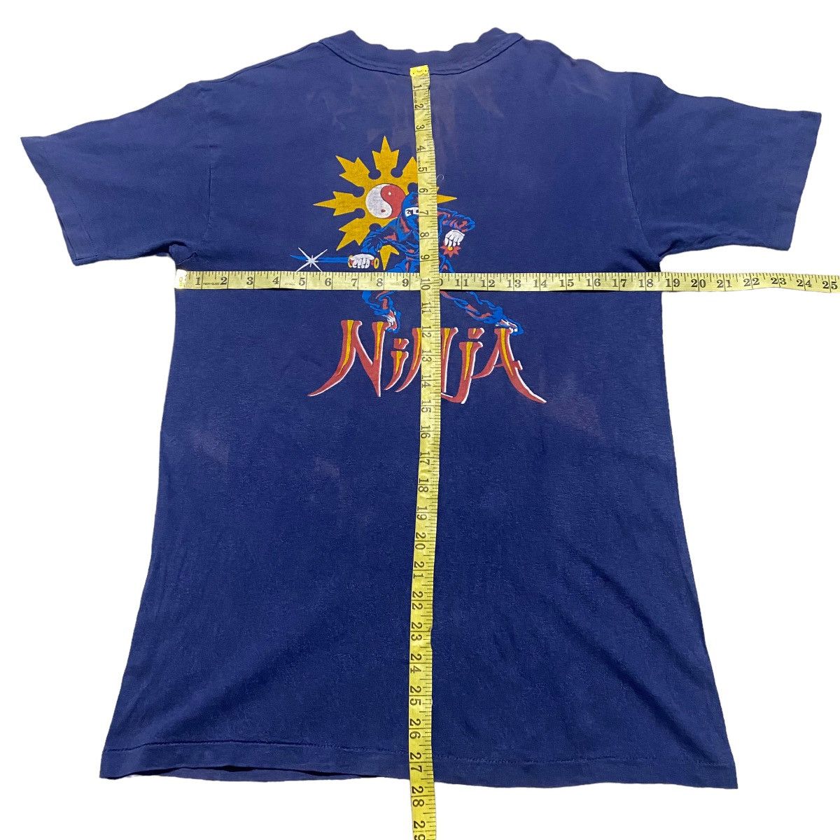 Vintage 80s Ninja Shirt Sunfaded - 11