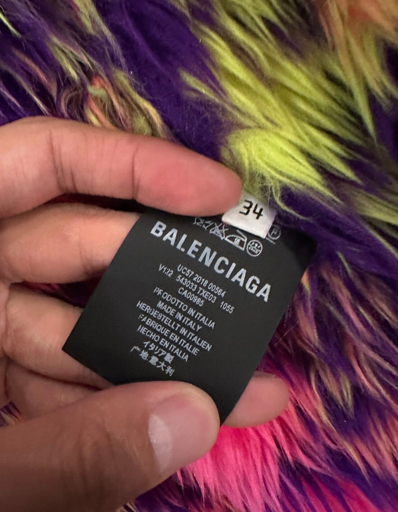 Balenciaga multicoloured fur denim jacket - 4