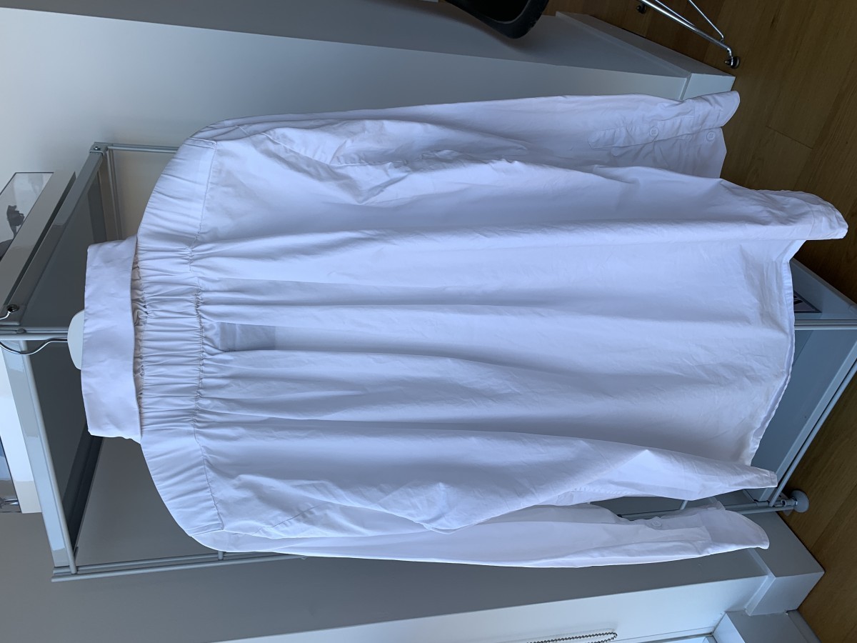 Cotton Poplin Shirt w/ Elasticated Detail - 1