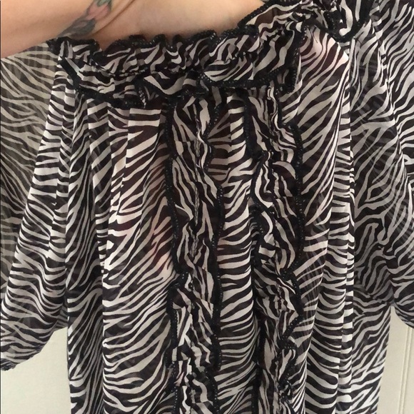 Simply Irresistible - Chiffon Zebra Animal Print Blouse - 4