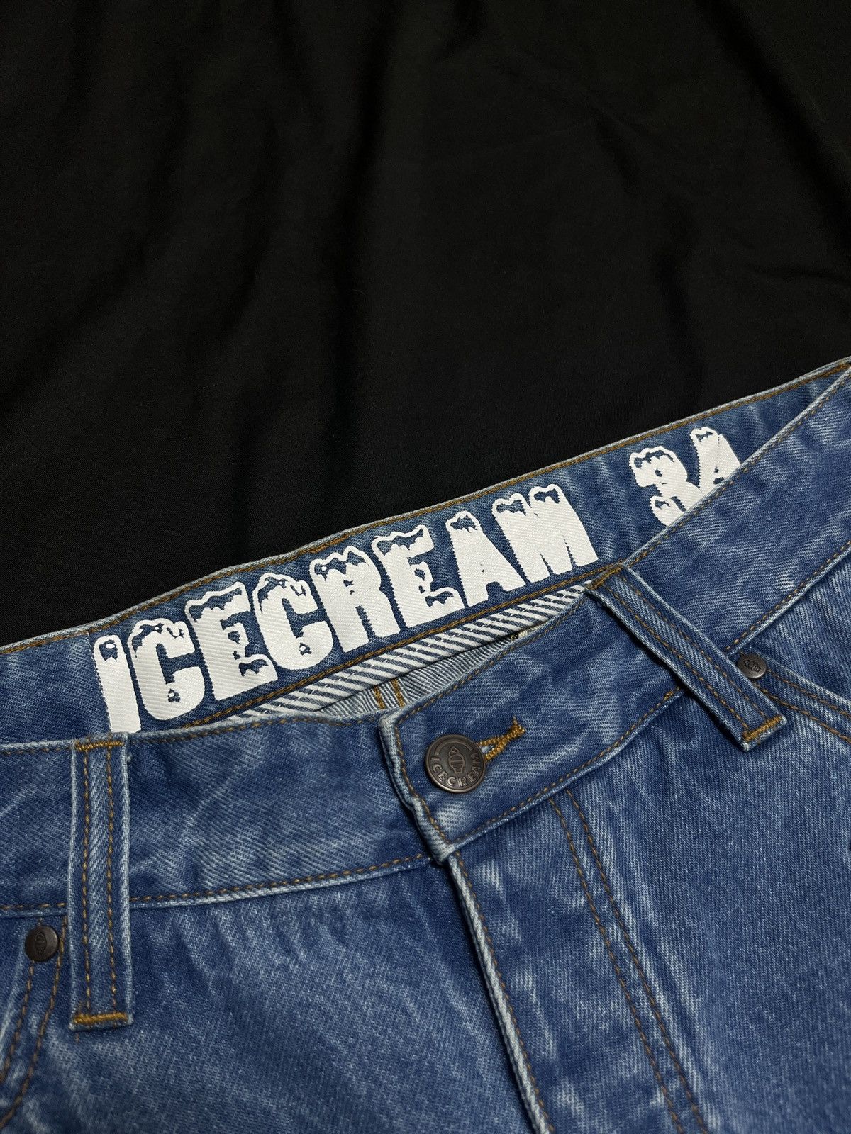 Rare Billionaire Boys Club Ice Cream Soft Serve Denim Shorts - 2