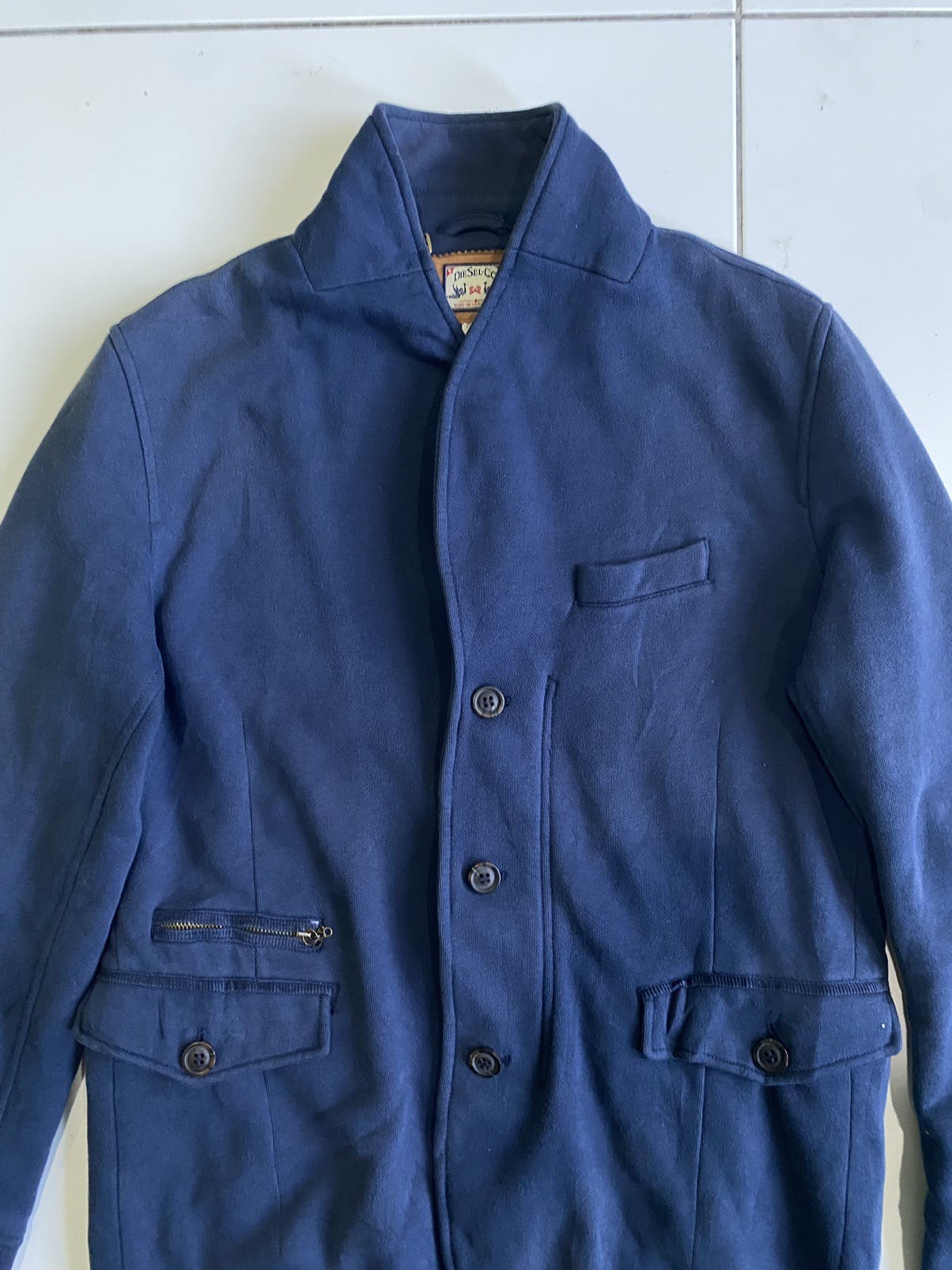 Vintage Diesel.co. Pullover Styles Cardigan Blue Jackets - 6