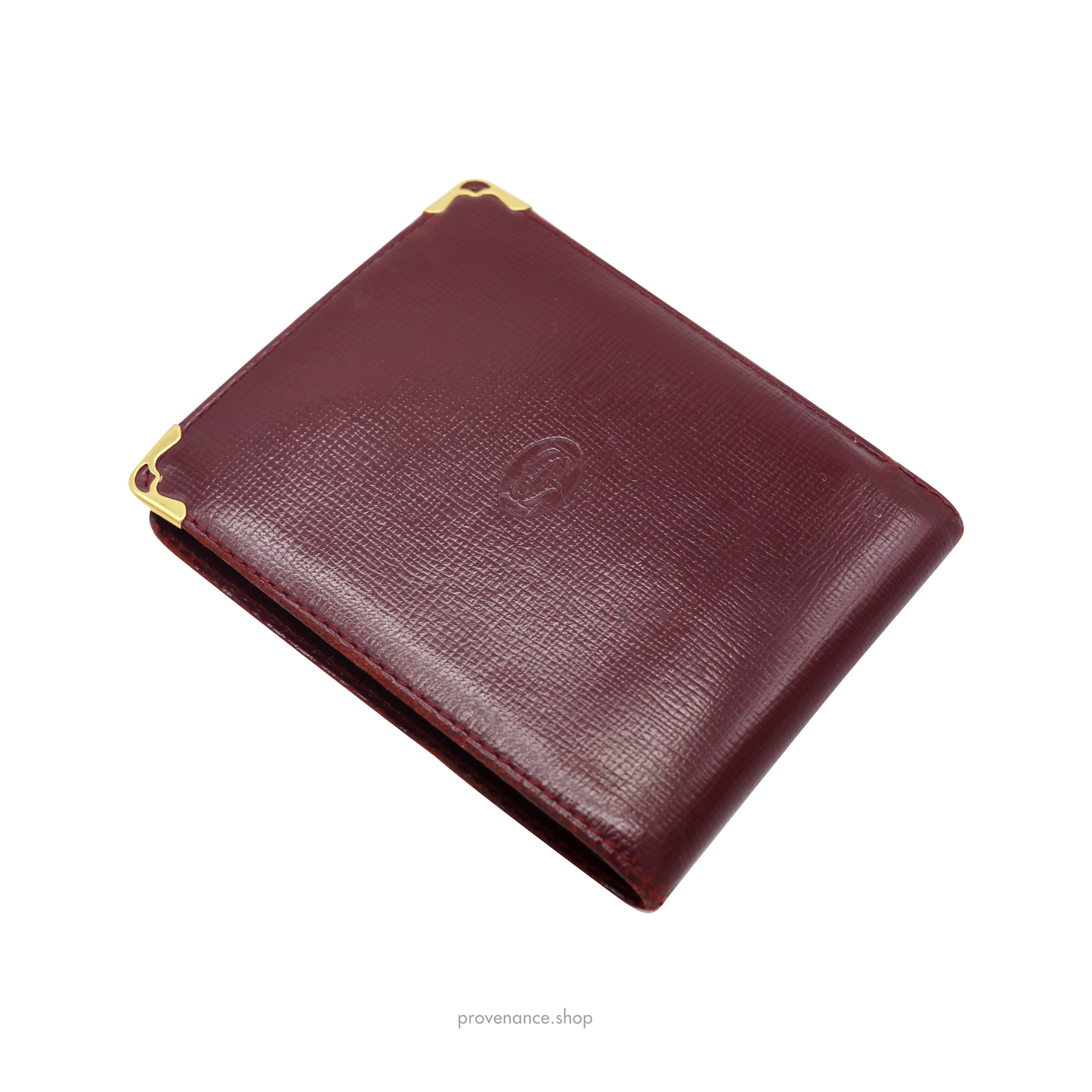 Cartier 6CC Bifold Wallet - Burgundy Calfskin Leather - 3