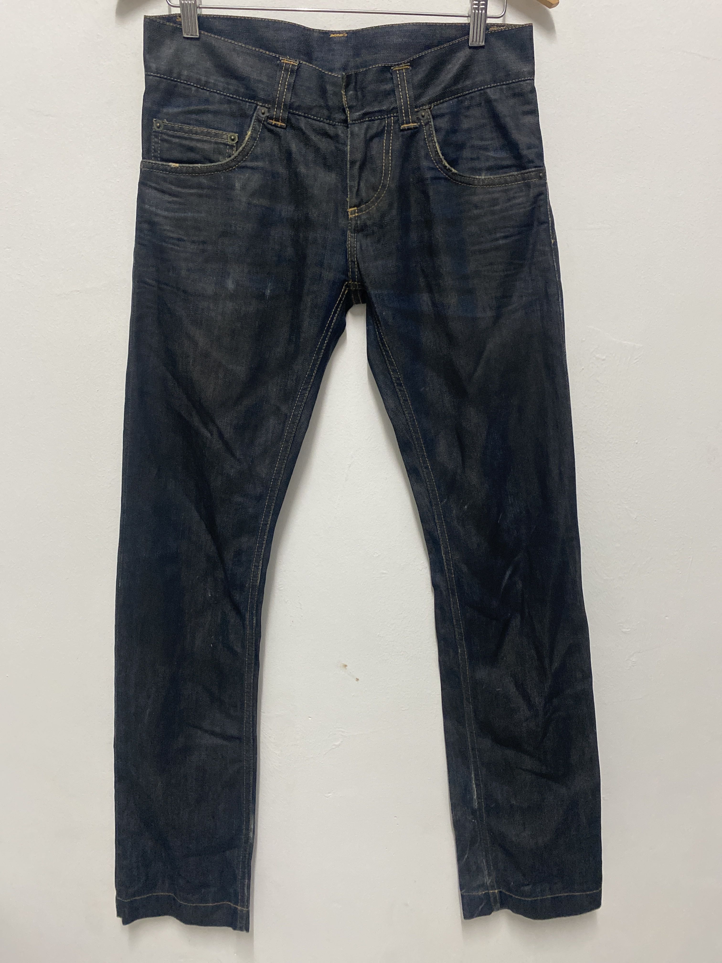 Black-Tag IT Italian Raw Denim Jeans with Zippered Back Pockets - Size 28 Made in Italy - 2