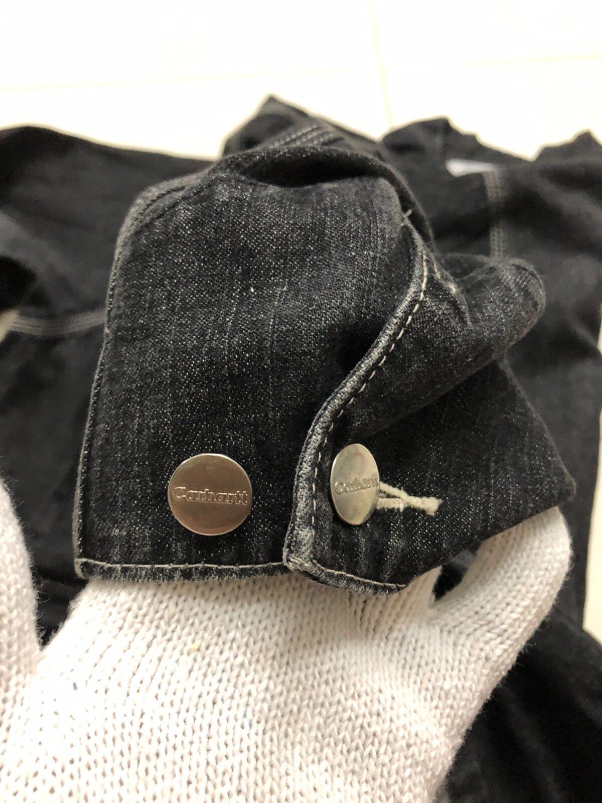Black Denim Chore Multipocket Workwear Jacket - 8