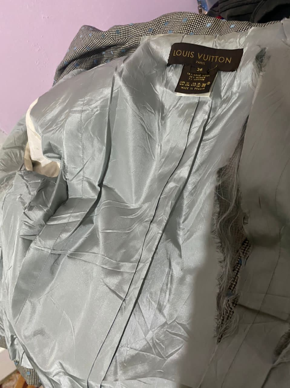 Louis Vuitton Silk Damier Salt Button Up Shirt