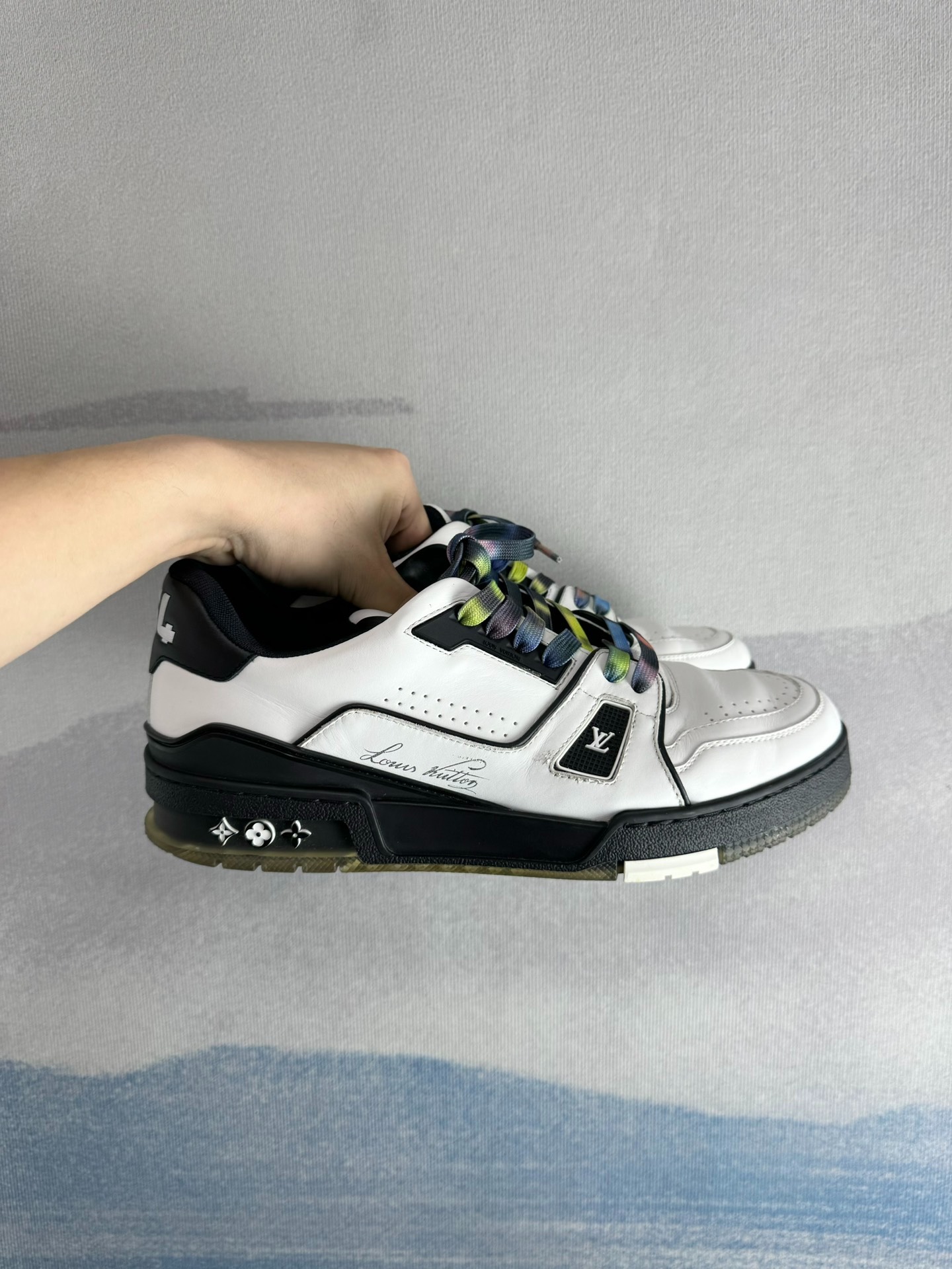 Louis Vuitton LV Trainer Black and White Panda Shoes - 2