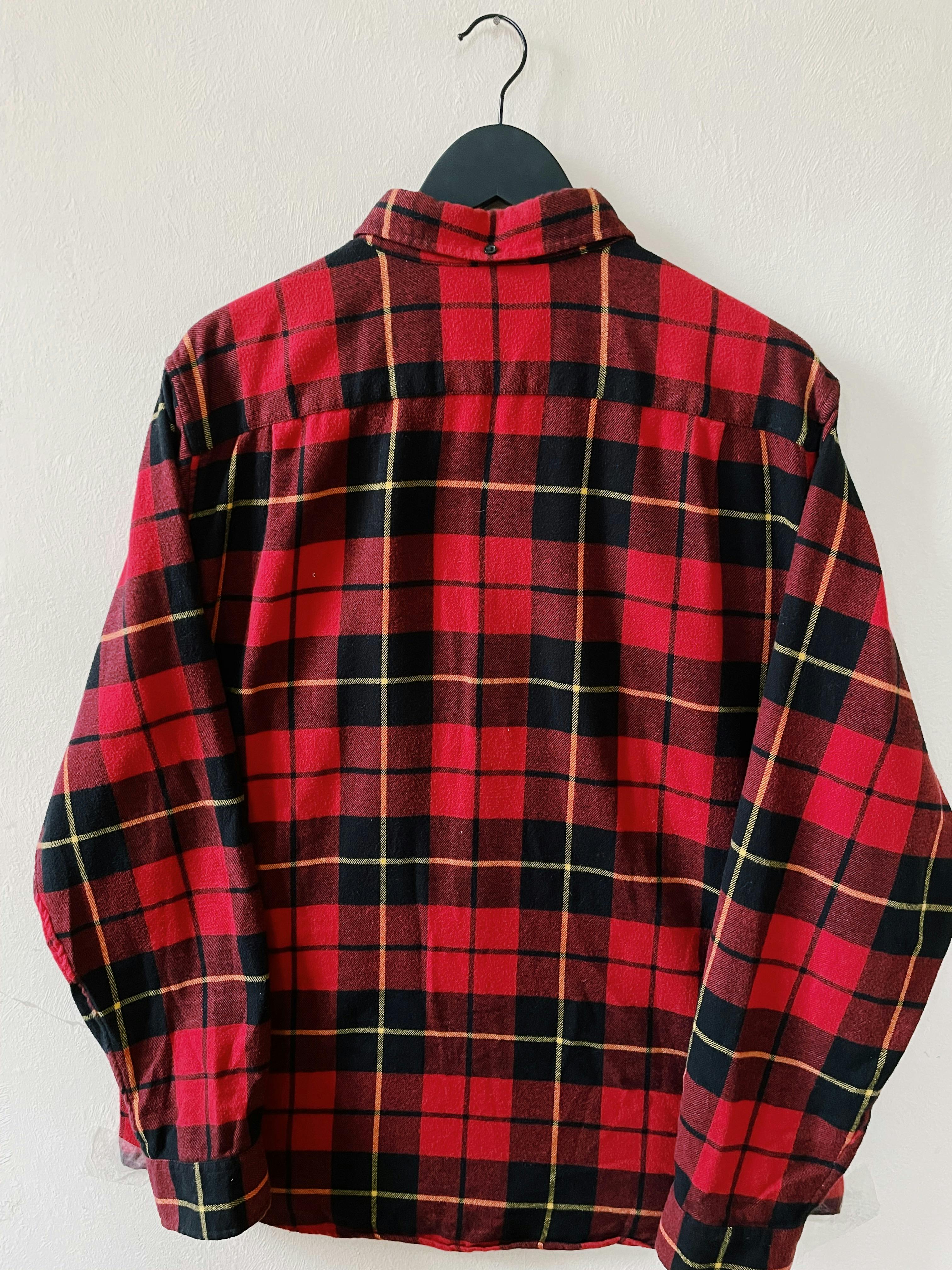 Supreme Tartan Longsleeve Flannel Shirt Red / Black - 2