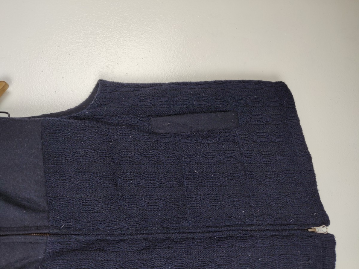 False Two Pieces Puffer Knit Vest - 5
