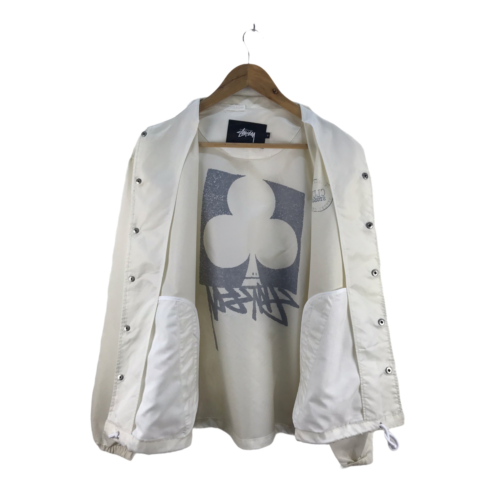 Stussy Club White Windbreaker Jacket - 3