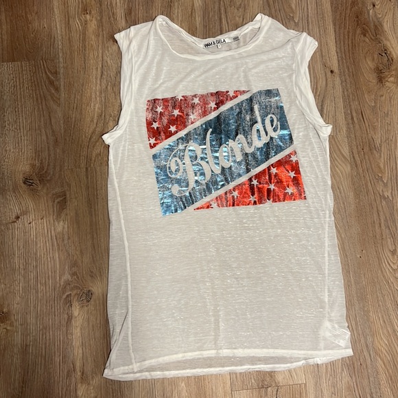 Pam & Gela American Blonde Burnout Muscle Tee - 9