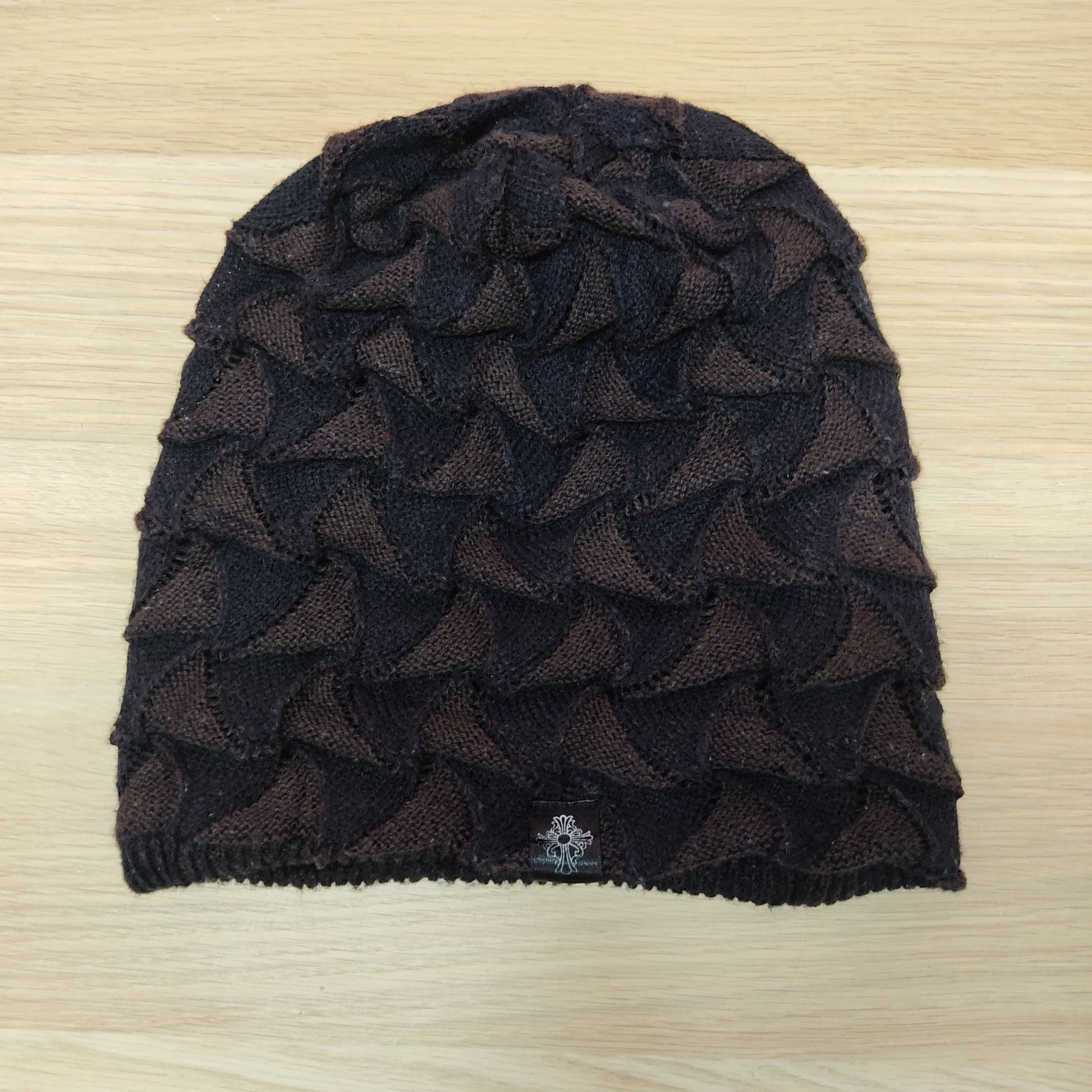 Rare - Reversible Knitted Chrome Hearts Inspired Pattern Beanie - 2