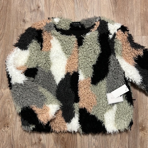 1. State - 1.STATE Patchwork Faux Fur Shaggy Jacket - 4