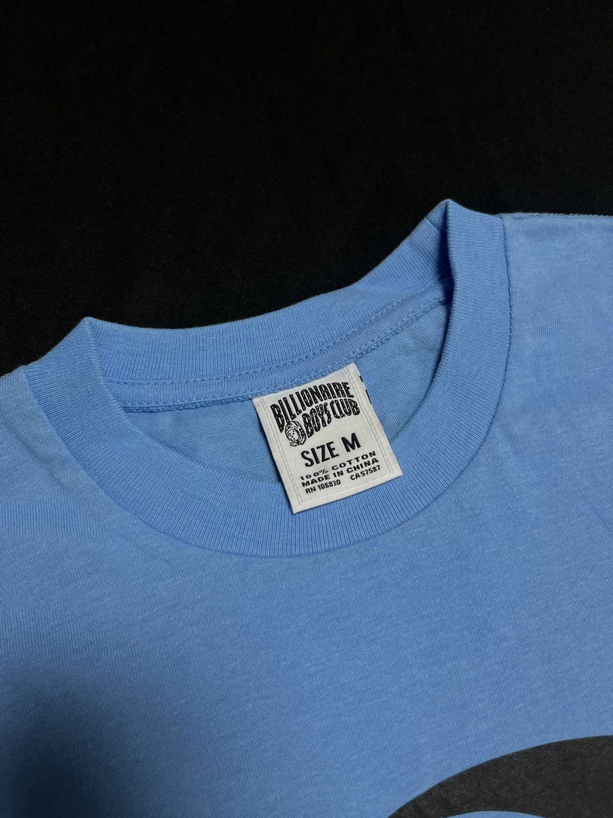 Rare Billionaire Boys Club BBC Helmet Print T-Shirt Blue Medium - 3