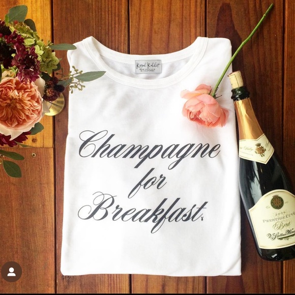 Royal Rabbit “Champagne For Breakfast” Boxy Burnout T-Shirt - 1